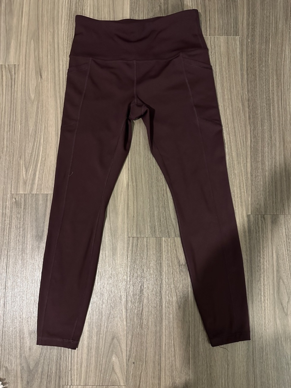 High-Waist Burgundy Active Leggings